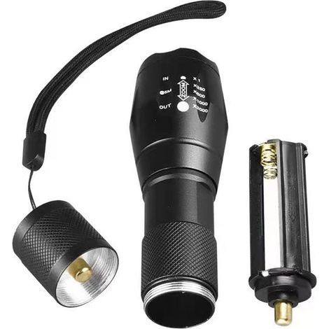 Lampe torche rechargeable puissante à zoom, éclairage extérieur haute luminosité pour camping randonnée. (1/5)