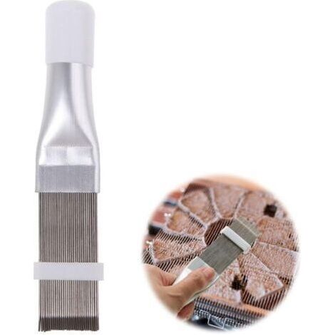 Peigne à lamelles pour climatisation,Acier Inoxydable climatiseur Peigne à ailettes condenseur et radiateur Ailette lisseur nettoyant Outil de réparation climatisation Brosse de Nettoyage Acces