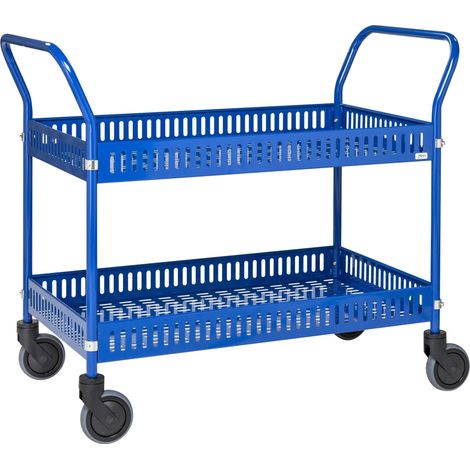 Kongamek Tischwagen mit Rand 1130x550x940mm Ladefläche in blau ohne Bremse