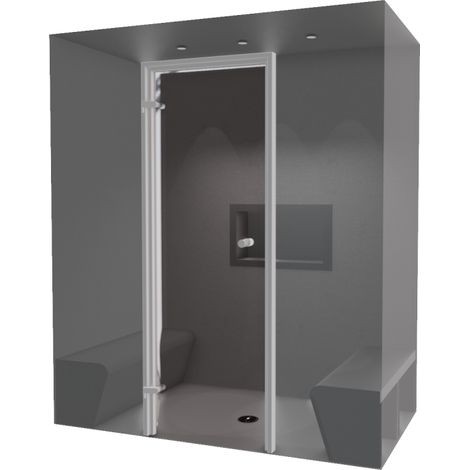 Desineo – Kit de construction cabine de douche hammam 180 x 100 cm – Panneaux XPS haute densité – Générateur de vapeur avec commande digitale