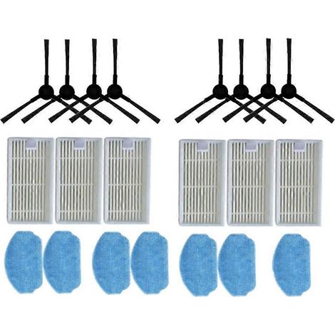Filtre pour aspirateur brosse pour aspirateur Filtre de brosse pour aspirateur filtre de 21PCS Accessoires Kit pour VCR04W Robot Aspirateur pièce détachée Side Brosse HEPA Filtre Serpillière (1/5)