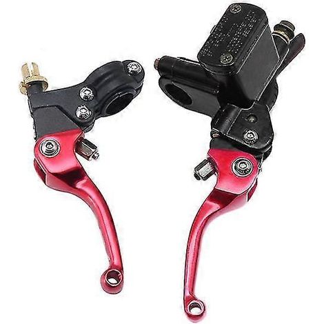 1 paire de leviers de maître-cylindre hydraulique CNC 100/130 mm pour moto tout-terrain CRF, KLX, YZF, RMZ - Rouge (1/5)