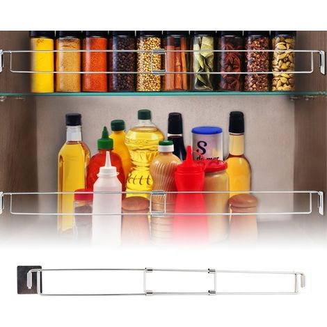 Lot de 2 barres de maintien pour réfrigérateur de camping-car, réglables en acier inoxydable (31,6 à 57,4 cm). Accessoires pour réfrigérateur : stabilisateurs extensibles pour aliments et boissons, év (1/5)