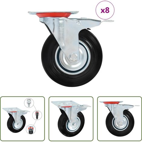 Roulettes avec frein - 8 pcs Roulettes pivotantes 125 mm (1/5)