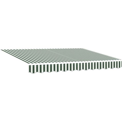 vidaXL Toile de rechange pour auvent Vert et blanc 3 x 2,5 m Polyester