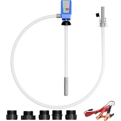 Wiltec Pompe de transfert – 12 L/min env. – opération sur batterie ou câble DC 12 V – transvasement essence, diesel, huile, eau, urée – Pompe à autoamorçage