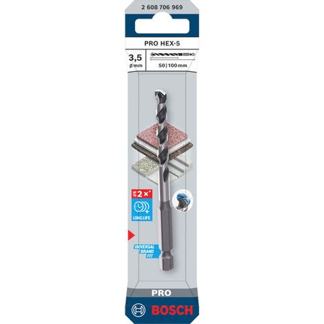Bosch PRO Bohrer HEX-5, 3,5 x 50 x 100 mm