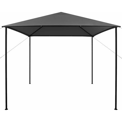 Gazebo Chiosco 3x3 m Antracite in Tessuto e Acciaio 180 g/m² (1/3)