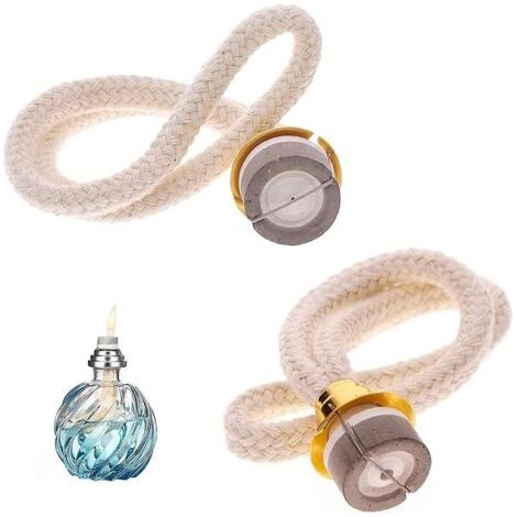 Pair 2 Pcs Mèches de Rechange, Meche Lampe à Huile en Coton pour Diffuseur Brûleur, 18mm Diamètre, (1/5)