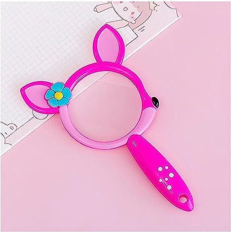 (rose Rouge) Loupe De Lecture De Dessin Anim Mignon, Jouets D'aventure Pour Enfants, Les Tudiants En Plein Air Observent Une Simple Loupe Main (1/5)