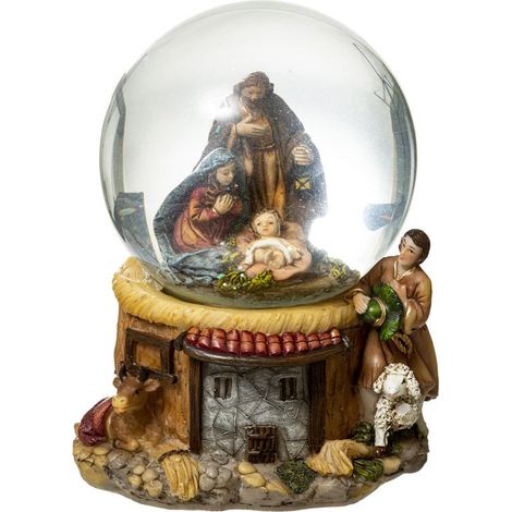Décoration Crèche "Boule à Neige" 18cm Multicolore