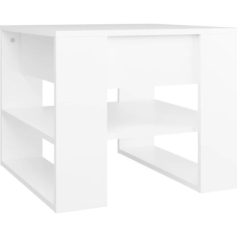 Maison Exclusive - Table basse blanc 55,5x55x45 cm bois d'ingénierie (1/5)