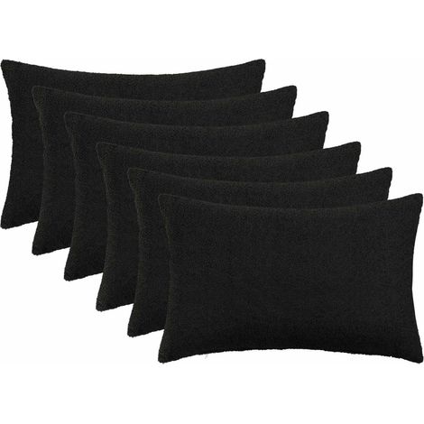 Kissenbezug 6 pcs HEERLEN Schwarz 40 x 60 cm Bouclé vidaXL