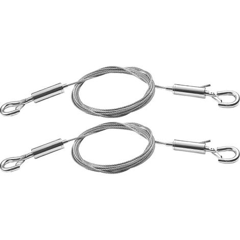 Ensemble de deux fils de suspension réglables en acier inoxydable pour cadres photo, comprenant des crochets de petite et grande taille pour supporter les cadres photo, d'une longueur de 1 mètre. 1M (1/5)
