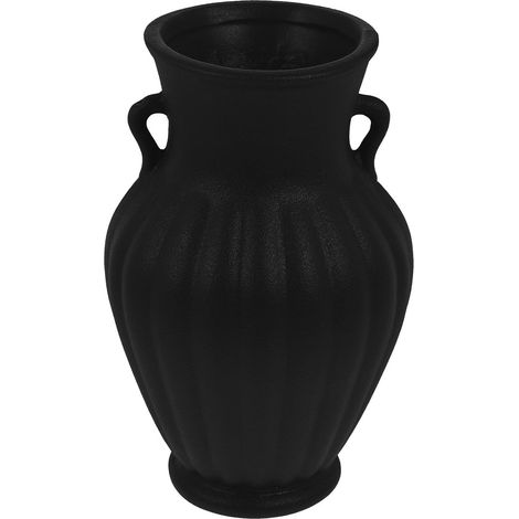 Vase à Fleurs en Céramique Noire Double Anse Pot de Fleurs Décoratif pour Bureau et Maison Support de Rangement Chic pour Bouquets et Sèches Ornement de Table Moderne (1/5)