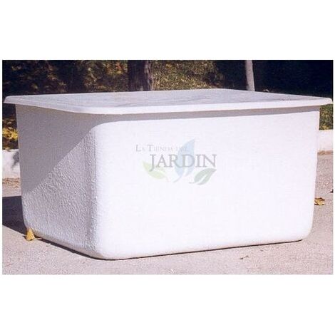 Suinga – Réservoir rectangulaire 200 L – Couvercle inclus – Anticorrosif – Pour eau potable et produits alimentaires – Dimensions 76x70x52 cm