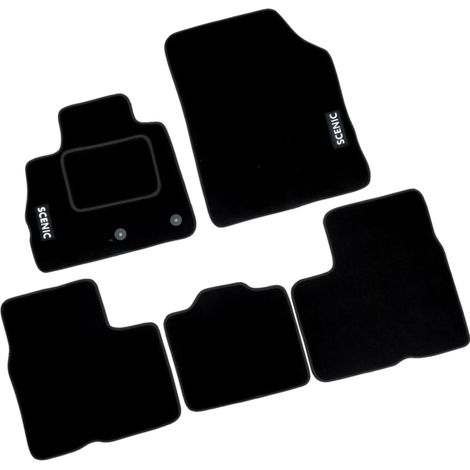 Tapis de sol en velours avec essuie-glaces pour Renault Scenic II (2003-2009) HAFT B (1/5)