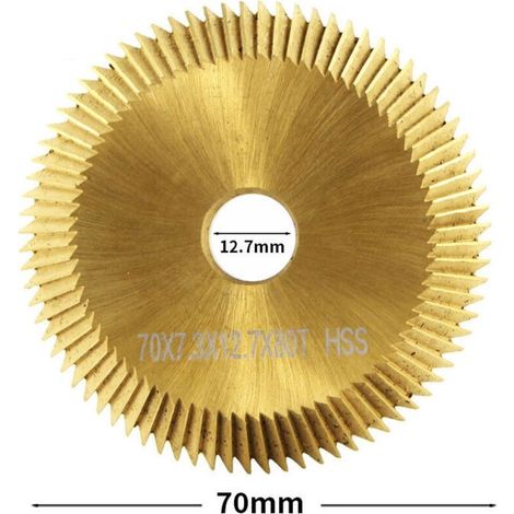 Hochgeschwindigkeits-Kreissägeblatt aus titanbeschichtetem Stahl – 70 x 7,3 x 12,7 mm, 80 Zähne (1/5)