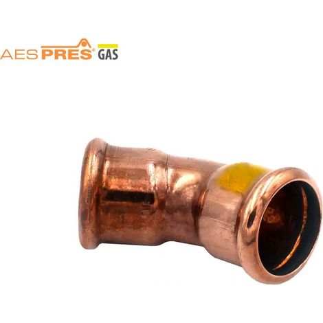 Curva 45° FF ø18 AESPRES GAS in rame a pressare 681018450G - -  RACCORDERIE METALLICHE - - (1/2)