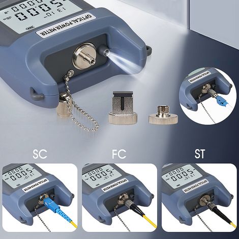 wattmètre optique AUA-Y510A, atténuateur optique, testeur d'atténuation de fibre optique -50 à +26 dBm avec témoin lumineux LED (1/5)