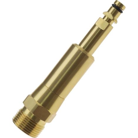 Adaptador Quick-Click para mangueras de alta presión con rosca interna M22 x 1.5, compatible con hidrolimpiadoras Kärcher K2, K3, K4, K5, K6 y K7, fabricado en latón, 108 mm de longitud. (1/5)