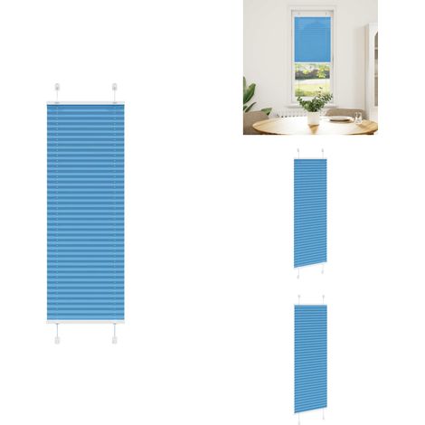 Store plissé bleu 45x150 cm largeur du tissu 44,4 cm polyester - Store Plissé - Stores Plissés - Store Plissé De Fenêtre - Plisse Aveugle (1/5)