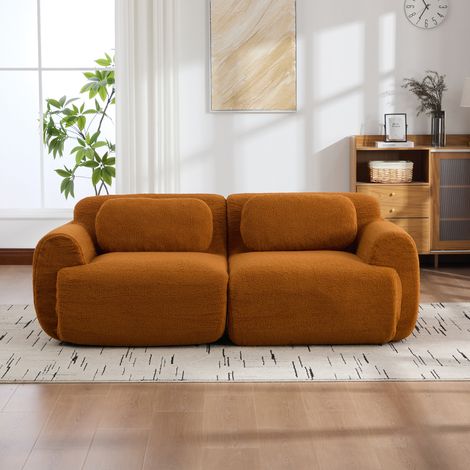 Canapé modulaire en chenille,mousse 30D haute résilience,fond antidérapant,facile à déplacer pour intérieur,caramel.(HA) (1/5)
