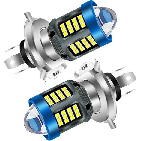 2er-Pack H4-LED-Lampen (1200 lm) mit Linse, ultrahelles Weißlicht (6000 K), 3030-Chip, 360°-Abstrahlwinkel für Abblend- und Fernlicht, 12–80 V
