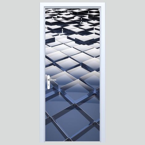 Adhesivo de tela para puerta con diseño abstracto de azulejos 143PD