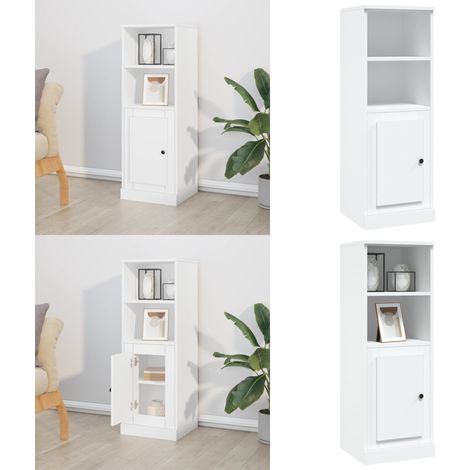 Buffet haut blanc 36x35,5x103,5 cm bois d'ingénierie - Buffet Design Moderne - Buffet Blanc - Meuble Rangement Cuisine - Buffet Salon - Buffet Industriel - Home & Living (1/5)