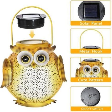Lampe de décoration - Hibou - Étanche IP44 - Métal - Lumière chaude (1/4)