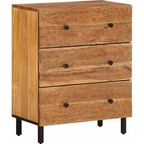 Armadio laterale 60 x 33 x 75 cm grande spazio di archiviazione funzione espositiva stile senzatempo in legno di acacia 020047192