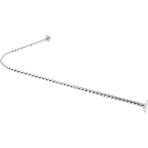 Tringle de Douche, Longueur Ajustable, Design Moderne, Argent (1/2)