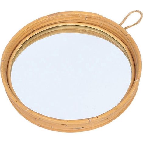 Miroir de toilette unique en rotin tressé pour les passionnés de mode (1/5)