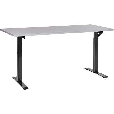 Scrivania regolabile manualmente nero e grigio 160 x 72 cm DESTINES
