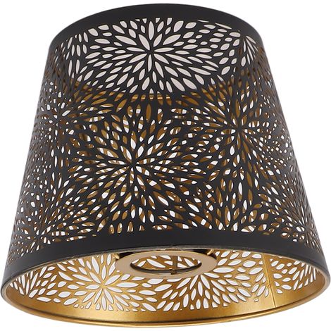 Lampenschirm, Lampenschirmabdeckung aus Eisenmetall mit innerem Goldmuster für Tischlampe (1/5)