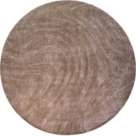 Tapis rond beige à relief ondulé - beige (1/2)