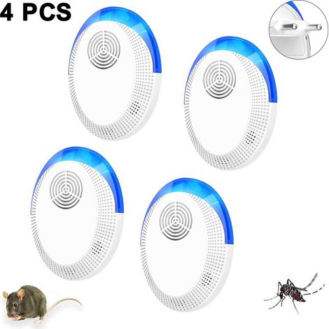 4 ou 6 répulsifs à ultrasons contre les nuisibles : moustiques, souris, cafards, fourmis, araignées, insectes. Appareil électronique à brancher pour la maison, le bureau, l’hôtel (lot de 4). (1/5)
