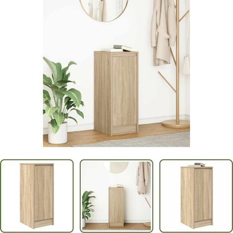 Holzschrank - Sideboard Sonoma-Eiche 29,5x34x76 cm Holzwerkstoff (1/5)