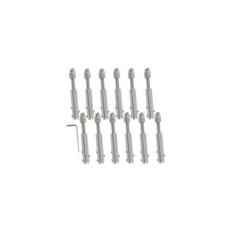 12 Stück, Schraubklemme für Drahtseil, 4 mm Edelstahl-Kabelspanner, sichere Befestigung für Baustellen, Balkone oder Rankgitter (1/5)