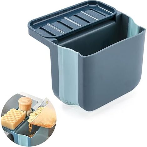 Panier d'évier pliable, filtre à déchets pliable, panier d'évier multifonctionnel, panier d'angle pliable pour filtrer les déchets de cuisine (1/5)