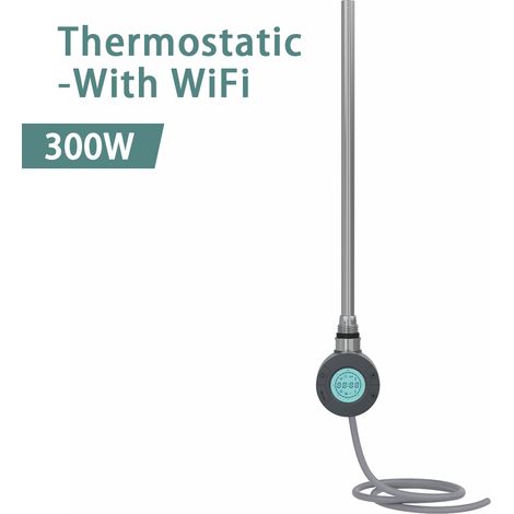 NRG Smart WiFi Thermostatic Electric Heating Element for Heated Towel Rail Radiator 300W Anthracite