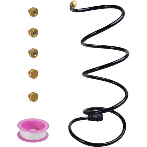 Kit Brumisateur Terrasse, Kit de Brumisation pour Tuyau d'arrosage Extérieur, Support de Refroidissement Pliable pour Jardin, Système d'arrosage Portable pour Bain d'oiseaux et Parc Aquatique (1/5)