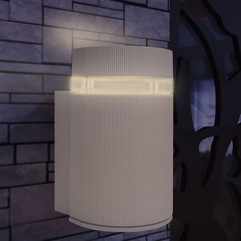 Outdoor halbzylindrische Wandleuchte grau Aluminium vidaXL (1/5)