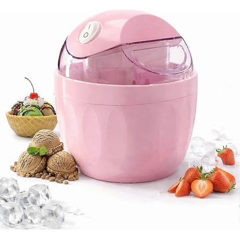 Mini sorbetière, machine à desserts individuelle, sorbetière compacte à une touche, compatible avec yaourts, sorbets et gelatos, rose, prise standard européenne.