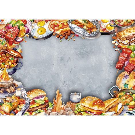 Set de table Barbecue Bloc de sets de table détachable 50 feuilles Set de table jetable en papier Set de table DIN A3 42 x 30 cm rectangulaire Sets de table imprimés (1/5)