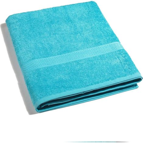CALEFFI Telo Bagno in Cotone Minorca CM. 100x150 Spugnissima Tinta Unita Acqua
