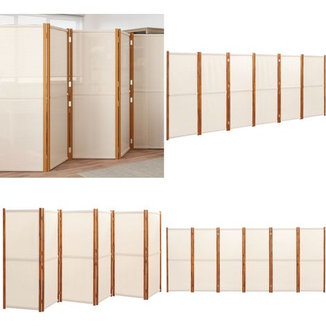 Cloison de séparation 6 panneaux Blanc crème 420x180 cm - Cloison De Séparation - Écran De Confidentialité - Paravent - Cloison Amovible - Divider - Home & Living (1/5)