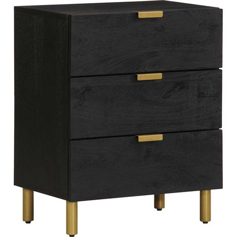 Nachttisch Schwarz 50x33x62 cm Holzwerkstoff