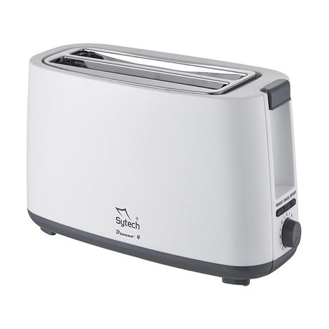 SYTECH tostador doble ranura  1400w blanco , Tostador doble ranura 1400w blancoMarca : SytechTostadora de cuatro compartimientos con ranura anchaSelector electrónico de (1/3)